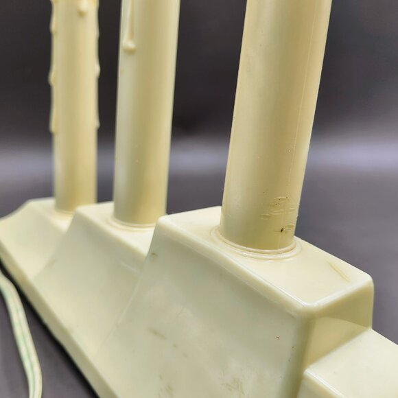 Vintage 5 Light Christmas Candolier Dripping Electric Candles with Red Bulbs - Picture 13 of 13